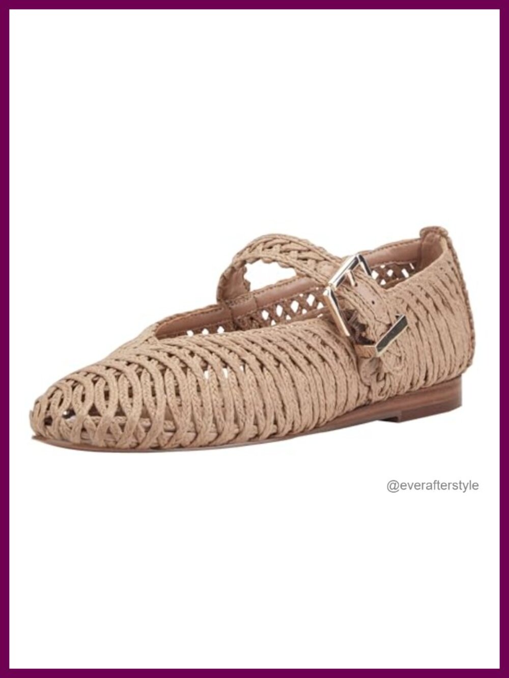 Woven Mary Jane Dress Flats Round Toe Buckle Formal Shoes